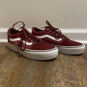 Vans Red Patchwork Low top Sneakers